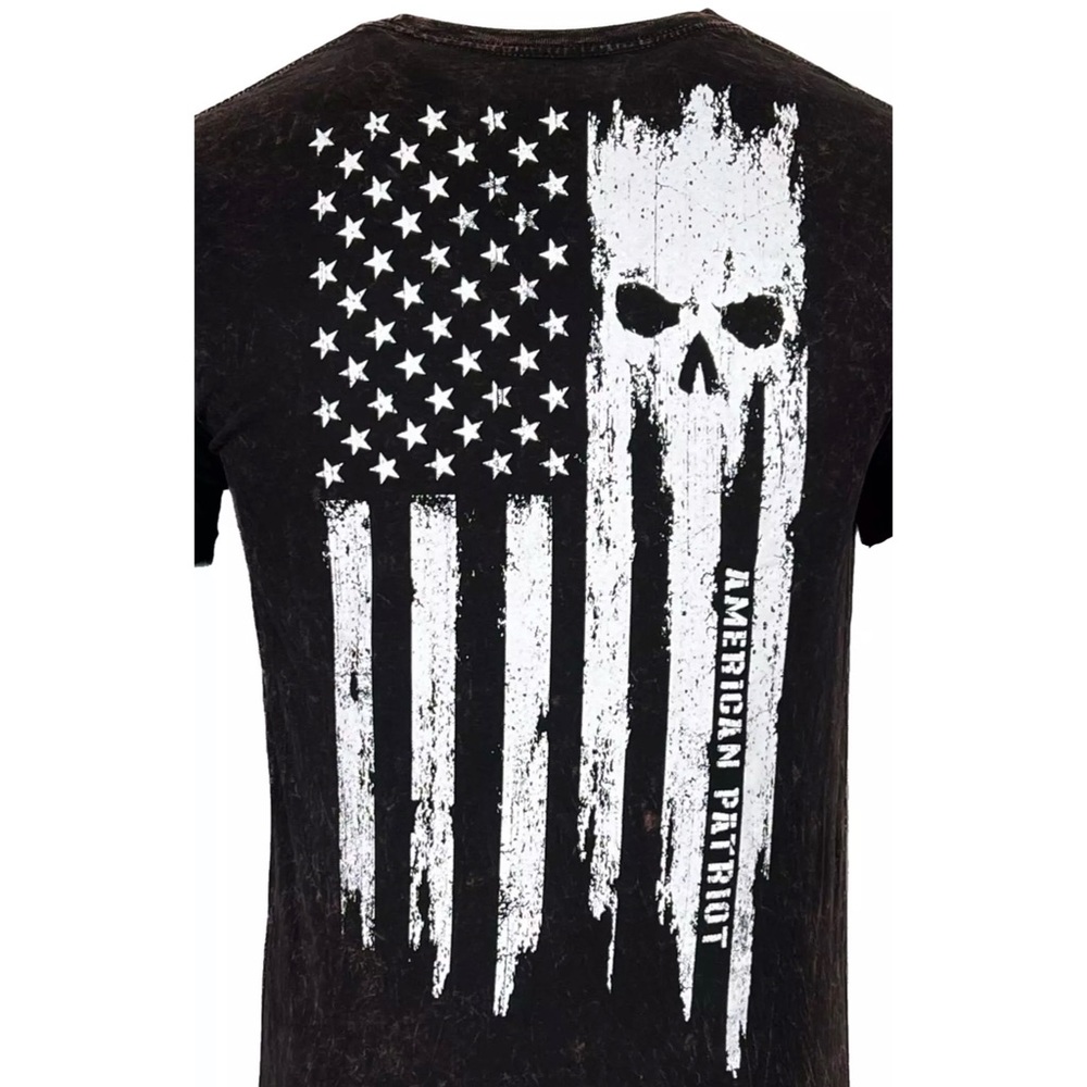 Howitzer Style Men's T-Shirt PATRIOT TORN Black Lava Wash Military Grunt - Picture 7 of 15